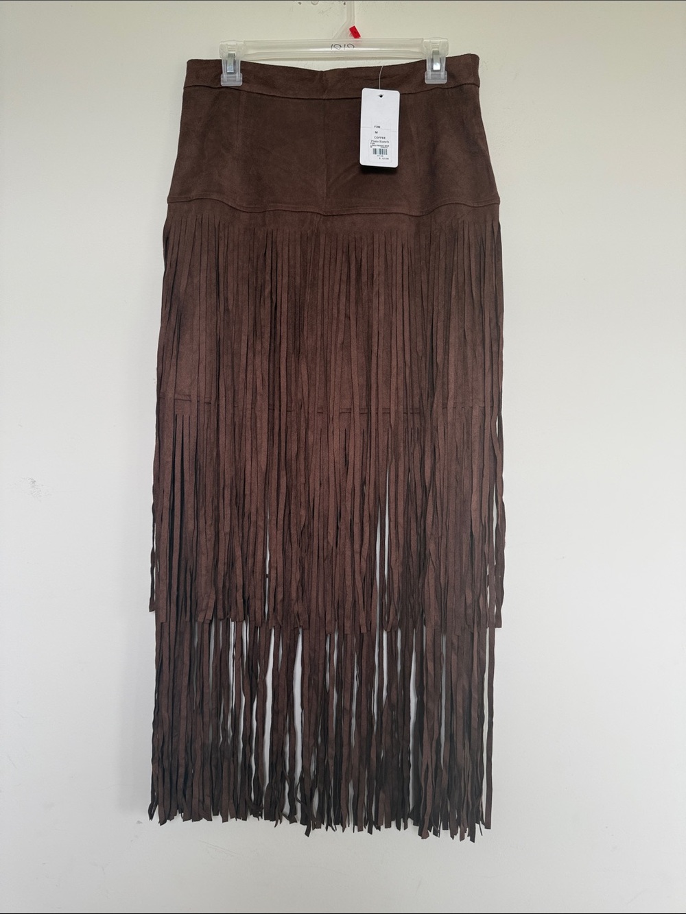 Pinto Ranch Chocolate Brown Suede Fringe Maxi Skirt - Picture 3 of 10